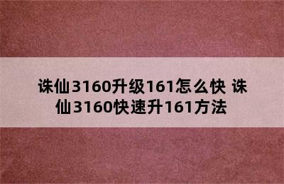 诛仙3160升级161怎么快 诛仙3160快速升161方法